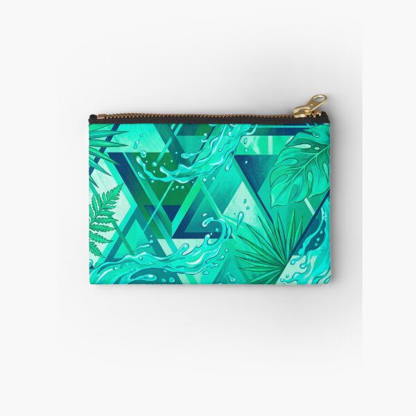 Item preview, Geometric Tropical Splash - Abstract Teal Leaf Mosaic Art designed and sold by fit-and-fine26.