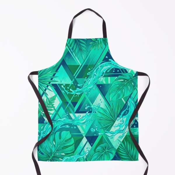 Item preview, Geometric Tropical Splash - Abstract Teal Leaf Mosaic Art designed and sold by fit-and-fine26.