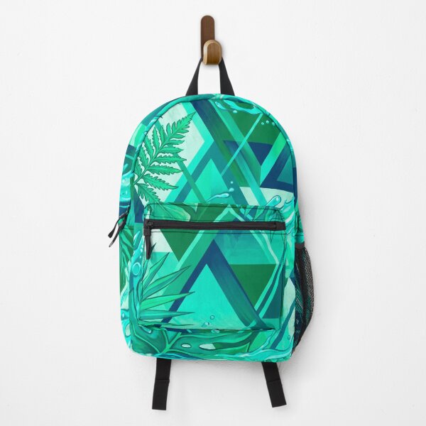 Item preview, Geometric Tropical Splash - Abstract Teal Leaf Mosaic Art designed and sold by fit-and-fine26.