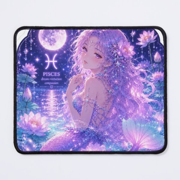 Item preview, Pisces Zodiac Flower Goddess Sticker | Water Lily Astrology Art designed and sold by MysticPurpleHue.
