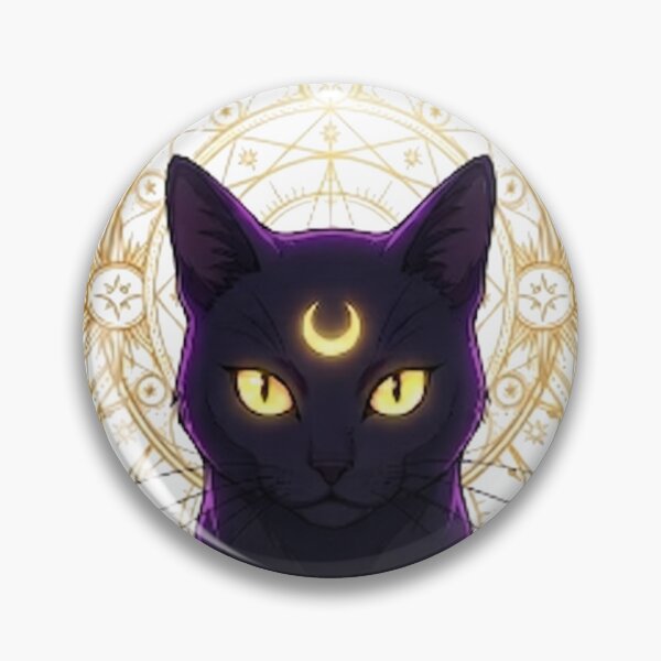 Item preview, Arcane Felines: Purple Moon Cat and Gold Sigil designed and sold by Spiritualwall.