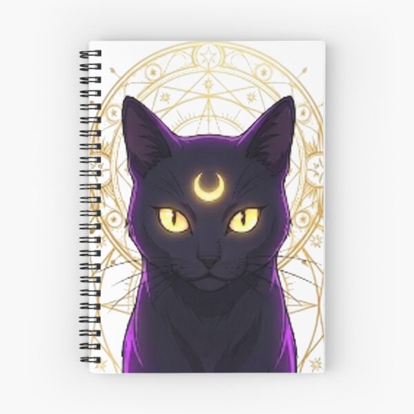 Item preview, Arcane Felines: Purple Moon Cat and Gold Sigil designed and sold by Spiritualwall.