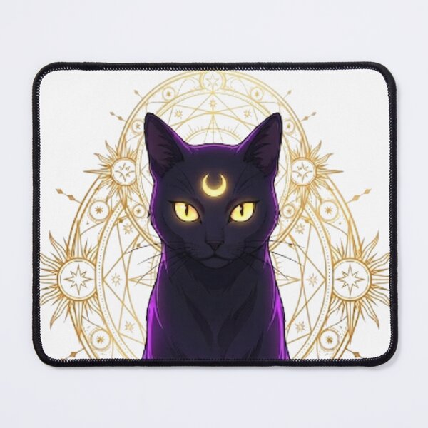 Item preview, Arcane Felines: Purple Moon Cat and Gold Sigil designed and sold by Spiritualwall.