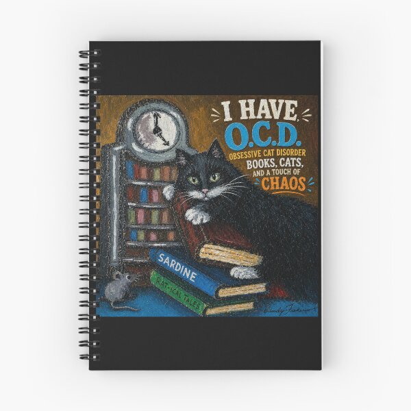 Item preview, Cat and Books designed and sold by Freshinkshop.