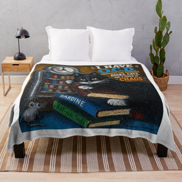 Item preview, Cat and Books designed and sold by Freshinkshop.