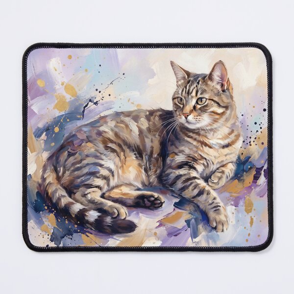 Item preview, Elegant Tabby Cat Watercolor Art Portrait designed and sold by Paolo-Bandal.