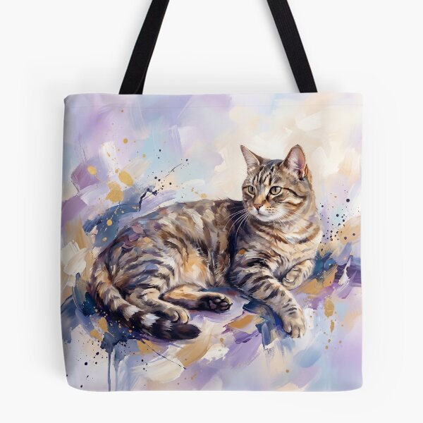 Item preview, Elegant Tabby Cat Watercolor Art Portrait designed and sold by Paolo-Bandal.