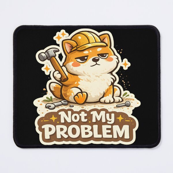 Item preview, Not My Problem Funny Construction Dog Cartoon T-Shirt designed and sold by Akter-sikder.