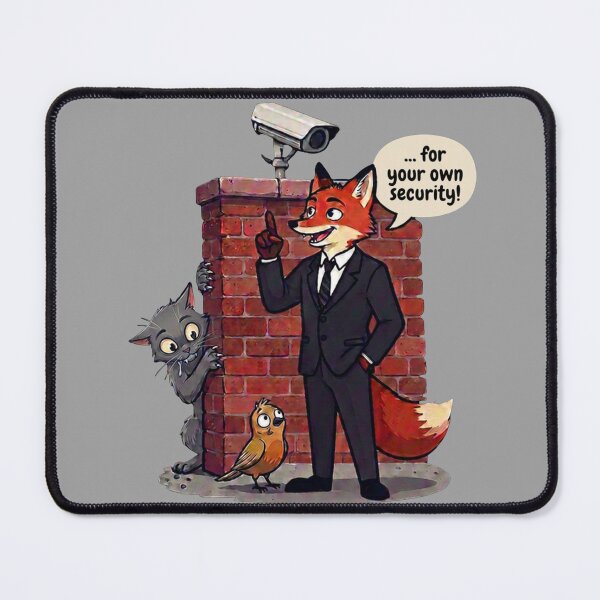 Item preview, Political Satire T-Shirt: Freedom vs. Security Fox & Blackbird Illustration designed and sold by SarcasmOnCotton.