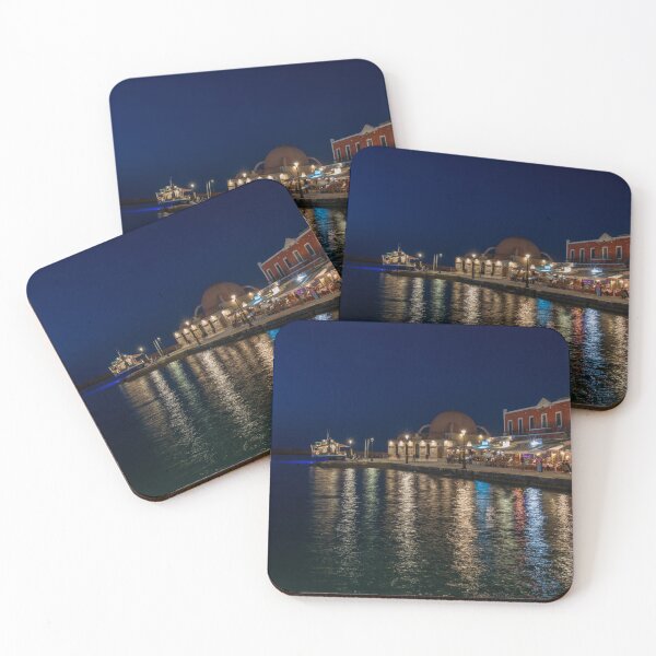 Item preview, Glistening Venetian Harbour Nightscape, Chania designed and sold by Kasia Design.