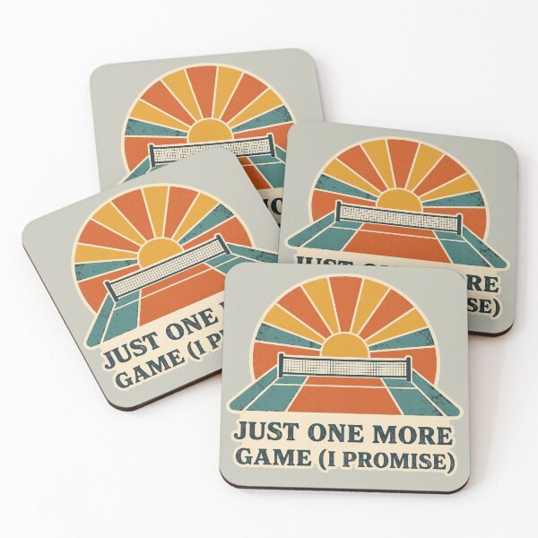 Item preview, Funny Pickleball Quote - just one more game( i promise)- Retro Vintage Pickleball Art designed and sold by BelievingCreate.