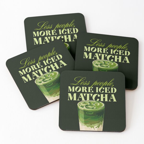 Item preview, Less People More Iced Matcha Funny Quote designed and sold by LinaValearte.