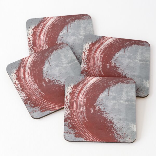 Item preview, Crimson Arc Abstract Textured Art - Red Brush Stroke designed and sold by SlowRegardArt.