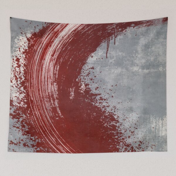 Item preview, Crimson Arc Abstract Textured Art - Red Brush Stroke designed and sold by SlowRegardArt.