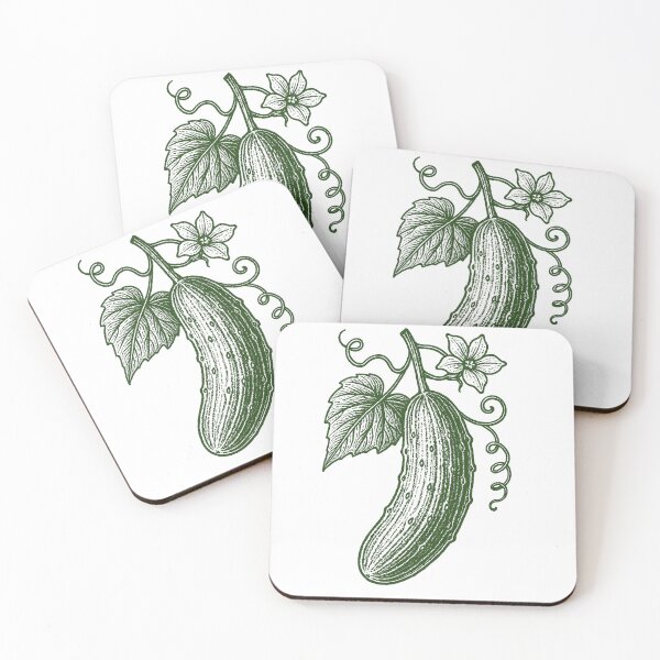 Item preview, Vintage Linocut Cucumber Vine - Green Botanical Art designed and sold by shinygreenbug.