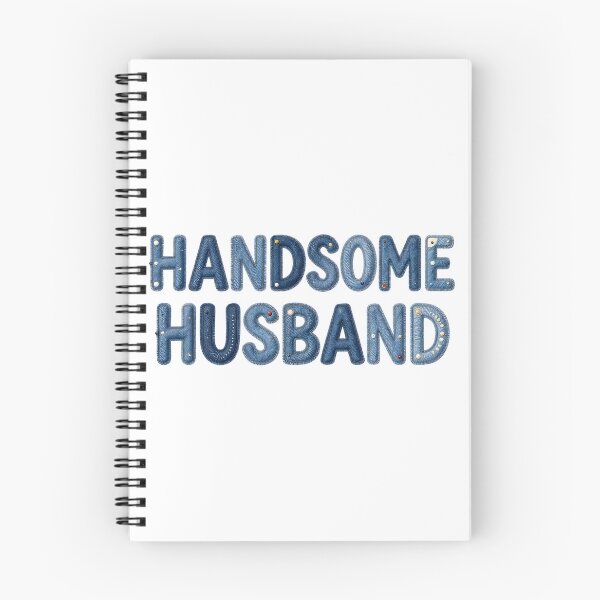 Item preview, HANDSOME HUSBAND - IN BLUE FAUX LETTERING designed and sold by AlexOBrienArt.