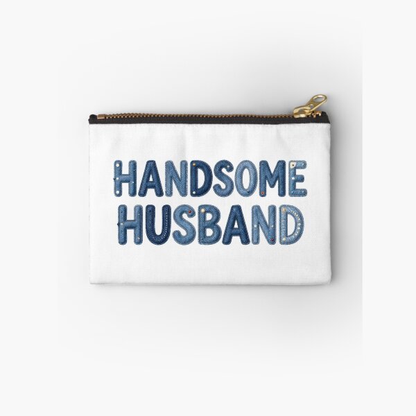 Item preview, HANDSOME HUSBAND - IN BLUE FAUX LETTERING designed and sold by AlexOBrienArt.