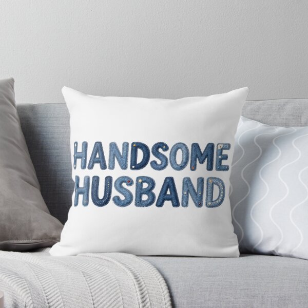 Item preview, HANDSOME HUSBAND - IN BLUE FAUX LETTERING designed and sold by AlexOBrienArt.