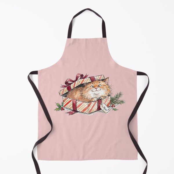 Item preview, Cute Fluffy Orange Cat in Christmas Gift Box Watercolor Design designed and sold by BreezifyDesignStudio.