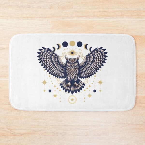 Item preview, Mystical Powerful Owl Celestial Moon Phases Boho Witchcraft Art designed and sold by ArcticFoxStudio.