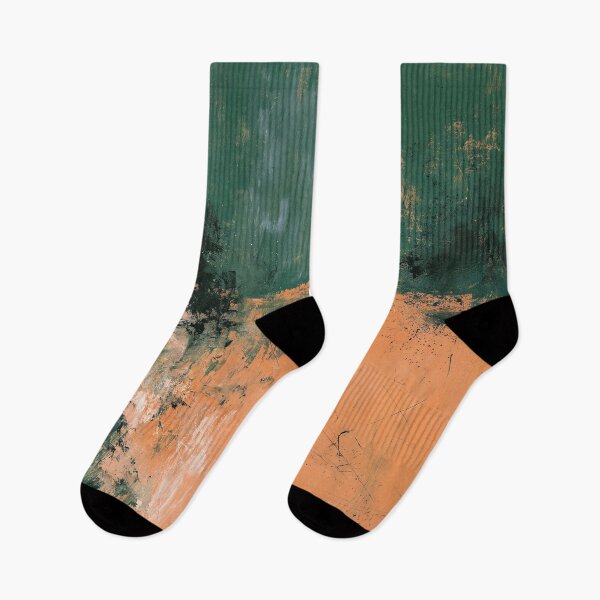 Item preview, Deep Teal & Burnt Orange Abstract No.2 | Textured Art designed and sold by SlowRegardArt.
