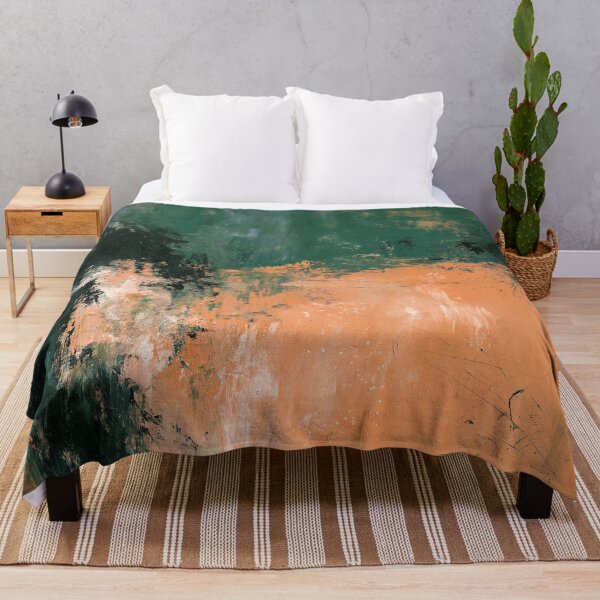 Item preview, Deep Teal & Burnt Orange Abstract No.2 | Textured Art designed and sold by SlowRegardArt.