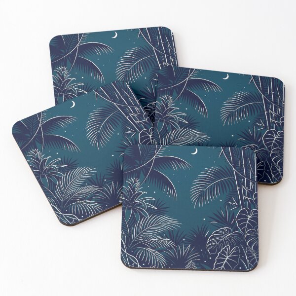 Item preview, Midnight Jungle Oasis - Mystic Tropical Night Pattern designed and sold by fit-and-fine26.
