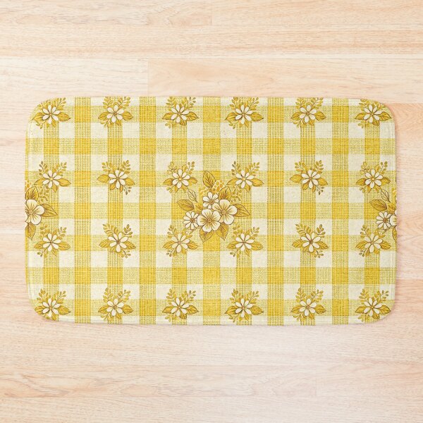Item preview, Sunny Lemon Blossom Gingham Pattern designed and sold by Petal & Pattern Co.