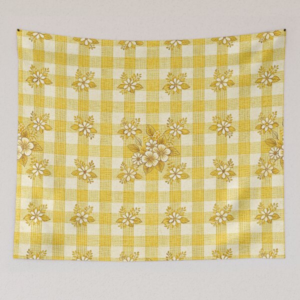 Item preview, Sunny Lemon Blossom Gingham Pattern designed and sold by Petal & Pattern Co.