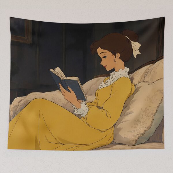 Item preview, Cozy Vintage Reader – Classic Book Lover Aesthetic Art designed and sold by  Hollow Moon Studios..