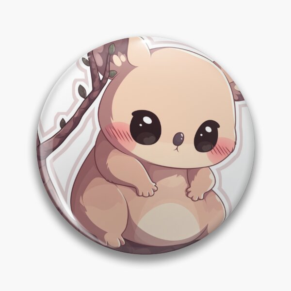 Item preview, Cute Kawaii Tree Kangaroo Sitting Fluffy Sticker designed and sold by DumplingDestroy.