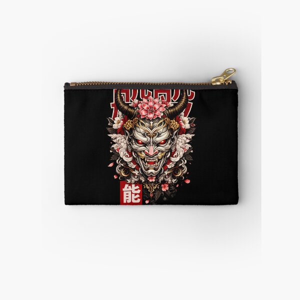 Item preview, Japanese Hannya Mask with Sakura Flowers – Oni Demon Tattoo Streetwear Graphic Tee designed and sold by saamessart.