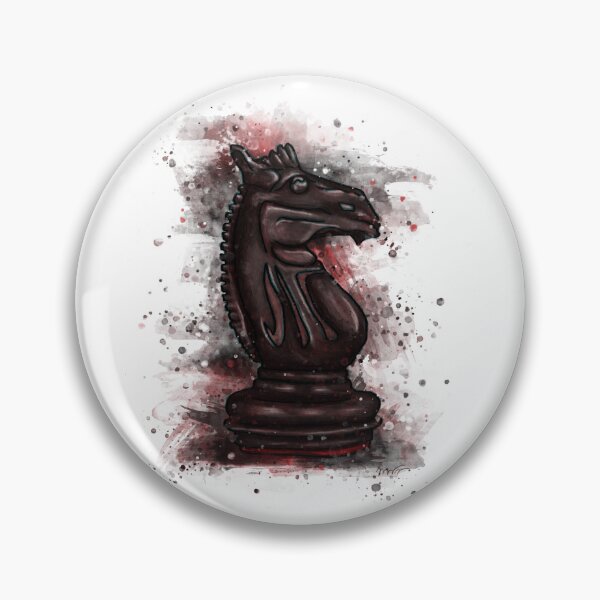Item preview, Black knight chess piece, watercolor chess game designed and sold by NadiaChevrel.