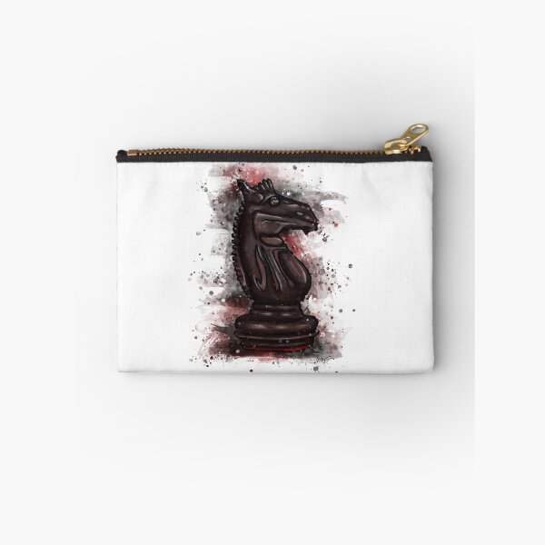 Item preview, Black knight chess piece, watercolor chess game designed and sold by NadiaChevrel.