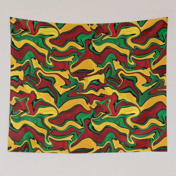 Item preview, Abstract art with rasta colors, Rastafarian designed and sold by NadiaChevrel.