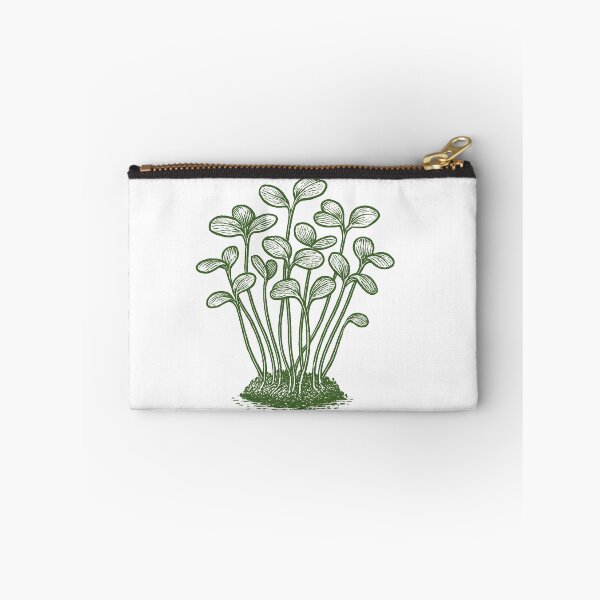 Item preview, Vintage Linocut Microgreen Sprouts - Green Botanical Art designed and sold by shinygreenbug.