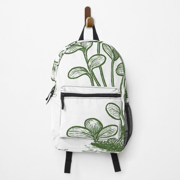 Item preview, Vintage Linocut Microgreen Sprouts - Green Botanical Art designed and sold by shinygreenbug.