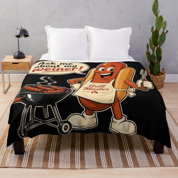 Item preview, Ask Me About My Wiener – Funny Retro Hot Dog Grill Master Cartoon designed and sold by Stinky Lincy's Apparel Company.