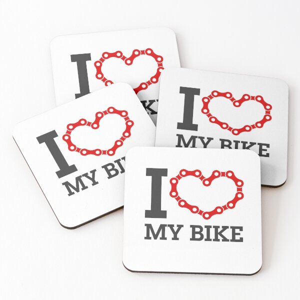 Item preview, I Love My Bike Bicycle Chain Heart Cyclist designed and sold by Gravelpeak Co..