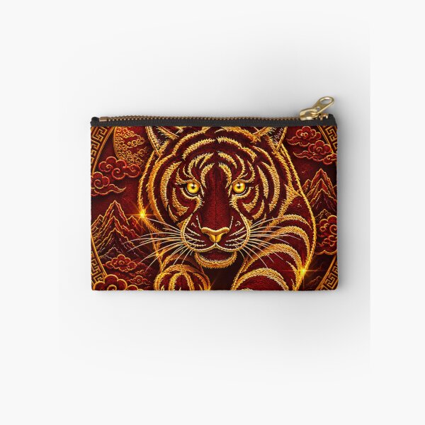 Item preview, Golden Tiger Embroidery | Chinese Zodiac Tiger Luxury Asian Art designed and sold by astersgraphics.