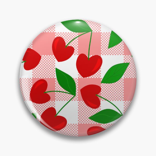 Item preview, pink gingham Heart Shape Cherry rockabilly designed and sold by Gossip Rag.