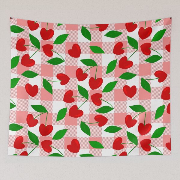 Item preview, pink gingham Heart Shape Cherry rockabilly designed and sold by Gossip Rag.