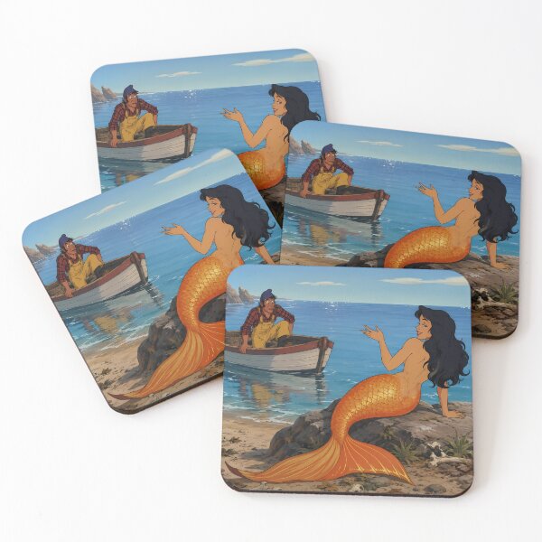 Item preview, Dark Mermaid Encounter – Vintage Sea Monster Fantasy Art designed and sold by  Hollow Moon Studios..