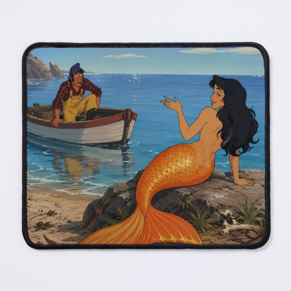 Item preview, Dark Mermaid Encounter – Vintage Sea Monster Fantasy Art designed and sold by  Hollow Moon Studios..