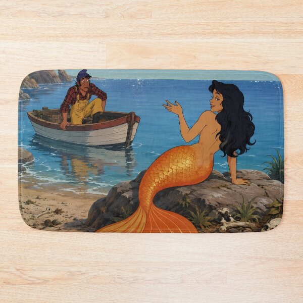 Item preview, Dark Mermaid Encounter – Vintage Sea Monster Fantasy Art designed and sold by  Hollow Moon Studios..