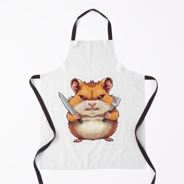 Item preview, Funny Grumpy Hamster with Tiny Knife and Fork designed and sold by MoodPeel_ .