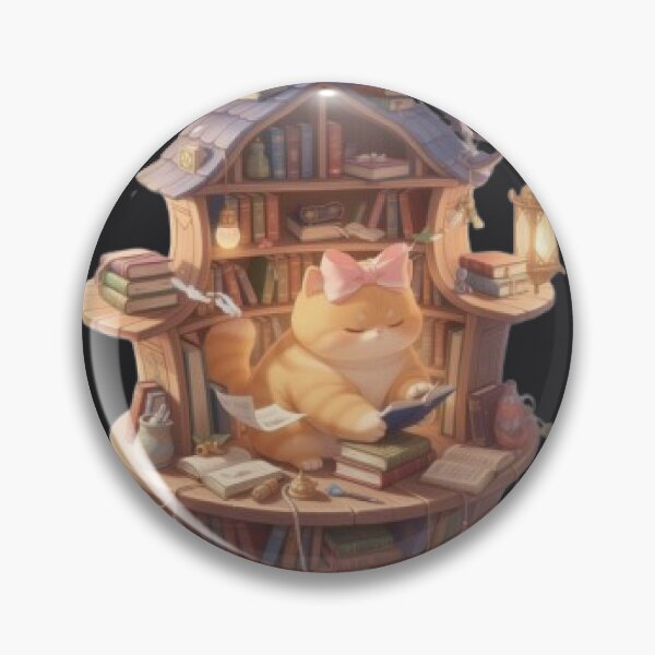 Item preview, Floating Library Cat Reading Dreams designed and sold by Moody Vibes Studio.