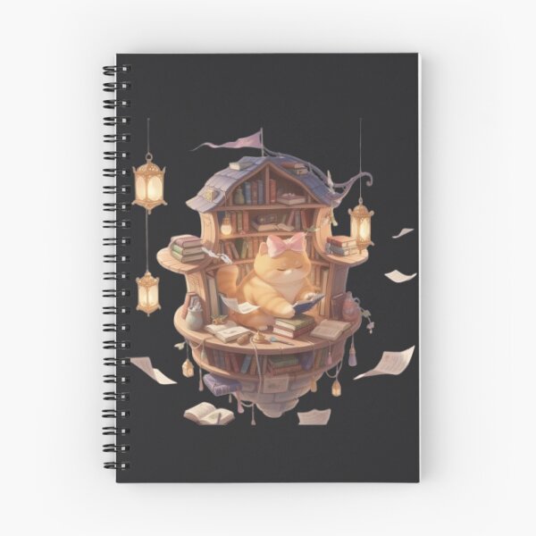 Item preview, Floating Library Cat Reading Dreams designed and sold by Moody Vibes Studio.