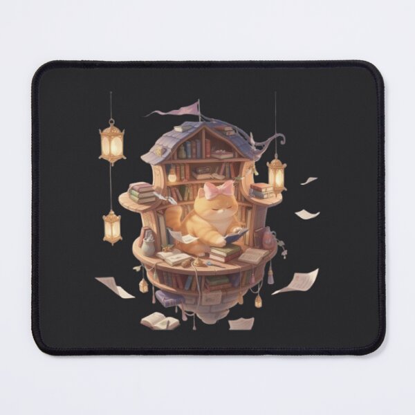 Item preview, Floating Library Cat Reading Dreams designed and sold by Moody Vibes Studio.