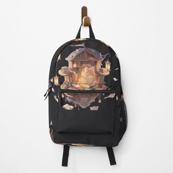 Item preview, Floating Library Cat Reading Dreams designed and sold by Luna's World - Moody Vibes Studio.